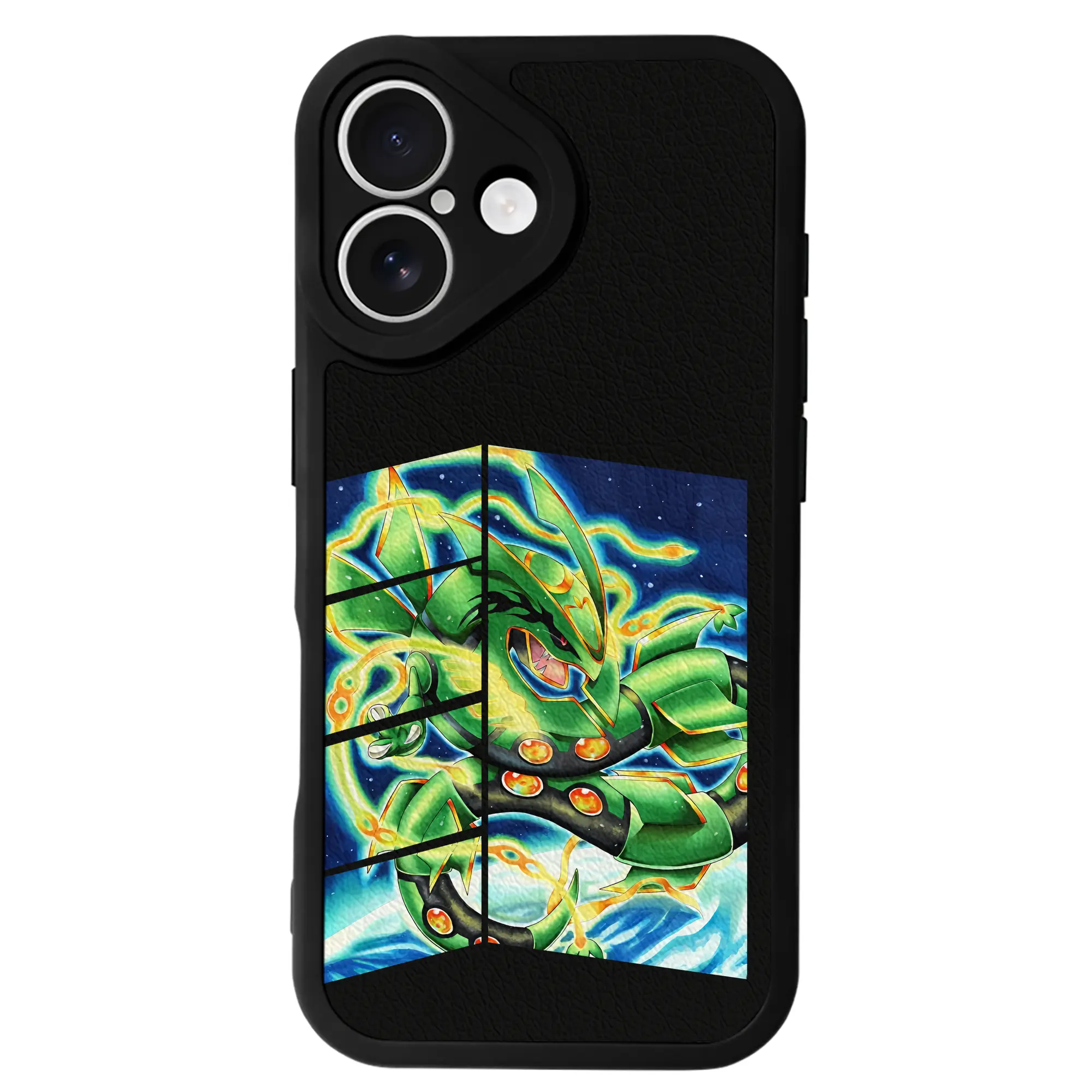 ポケモン グッズ,レックウザ - IPhone 16シリーズ対応 ・ シリコンスマホケース ・ レザー調 ・ 高精度フィット ・ 耐衝撃 ・ ワイヤレス充電対応 ・ 精密カット